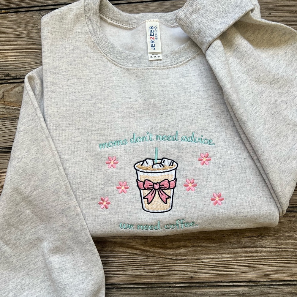 Coffee embroider sweater